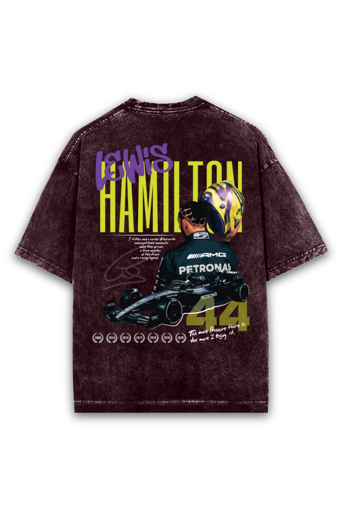 Lewis Hamilton Acid wash Oversized Tshirt Premium Streetwear by Russtees