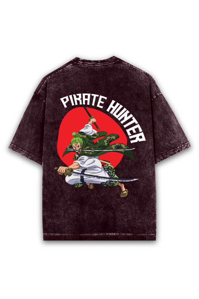 Roronoa Zoro Acid wash Oversized Tshirt Premium Streetwear by Russtees