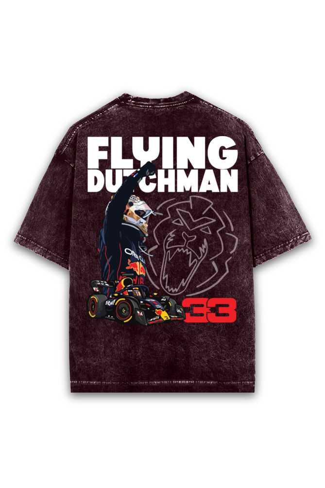 Flying Dutchman Max Verstappen Acid wash Oversized Tshirt Premium Streetwear by Russtees