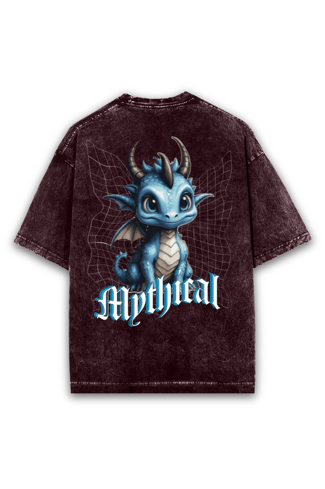 Mythical Dragon Acid wash Oversized Tshirt Premium Streetwear by Russtees