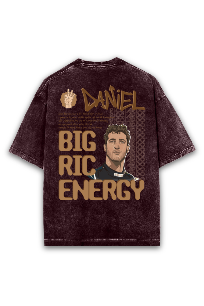 Big Ric Energy Daniel Riccardo Acid wash Oversized Tshirt Premium Streetwear by Russtees