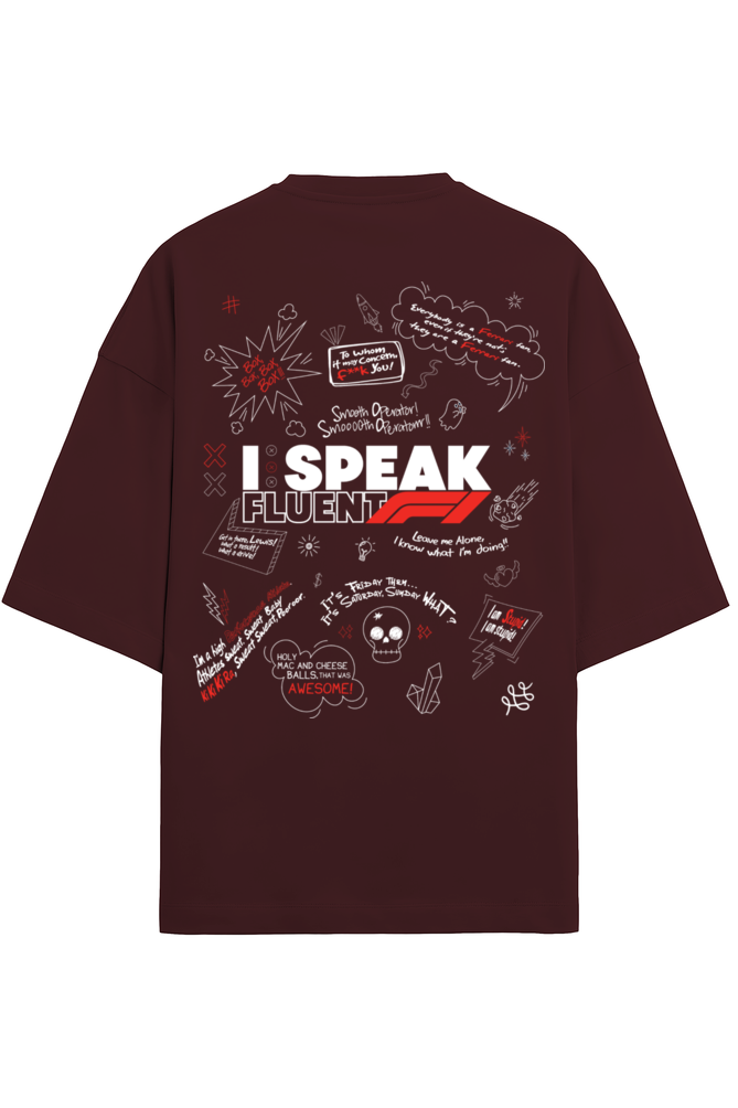 Formula 1 "I Speak Fluent F1" terry oversized tshirt RussTees
