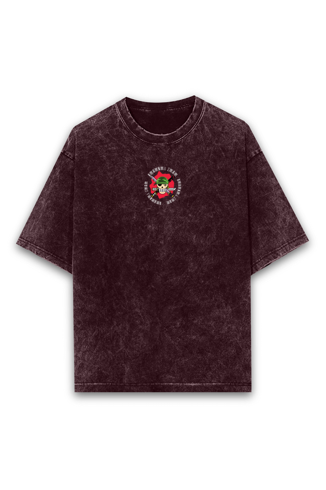 Roronoa Zoro Acid Wash Oversized Tshirt Premium Streetwear by Russtees