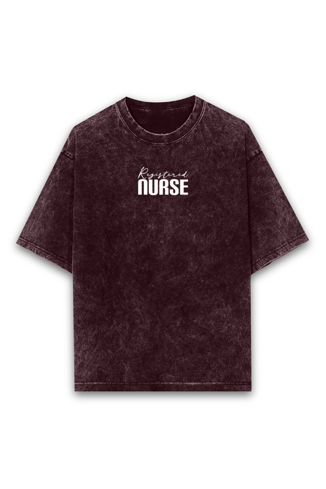 Registered Nurse Chaos Acid wash Oversized Tshirt Premium Streetwear by Russtees