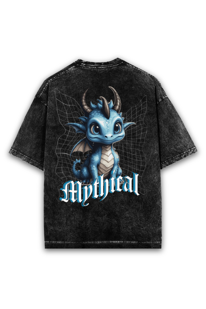 Mythical Dragon Acid wash Oversized Tshirt Premium Streetwear by Russtees