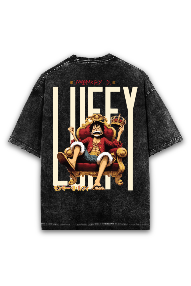 Monkey D. LUFFY Acid wash Oversized Tshirt Premium Streetwear by Russtees