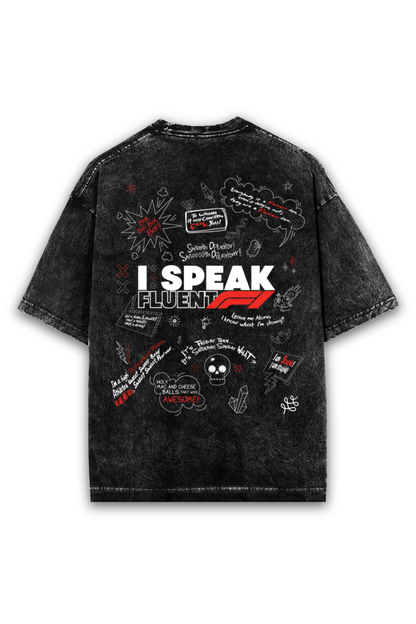 I Speak Fluent F1 Acid Wash Oversized T-Shirt Premium Streetwear by Russtees