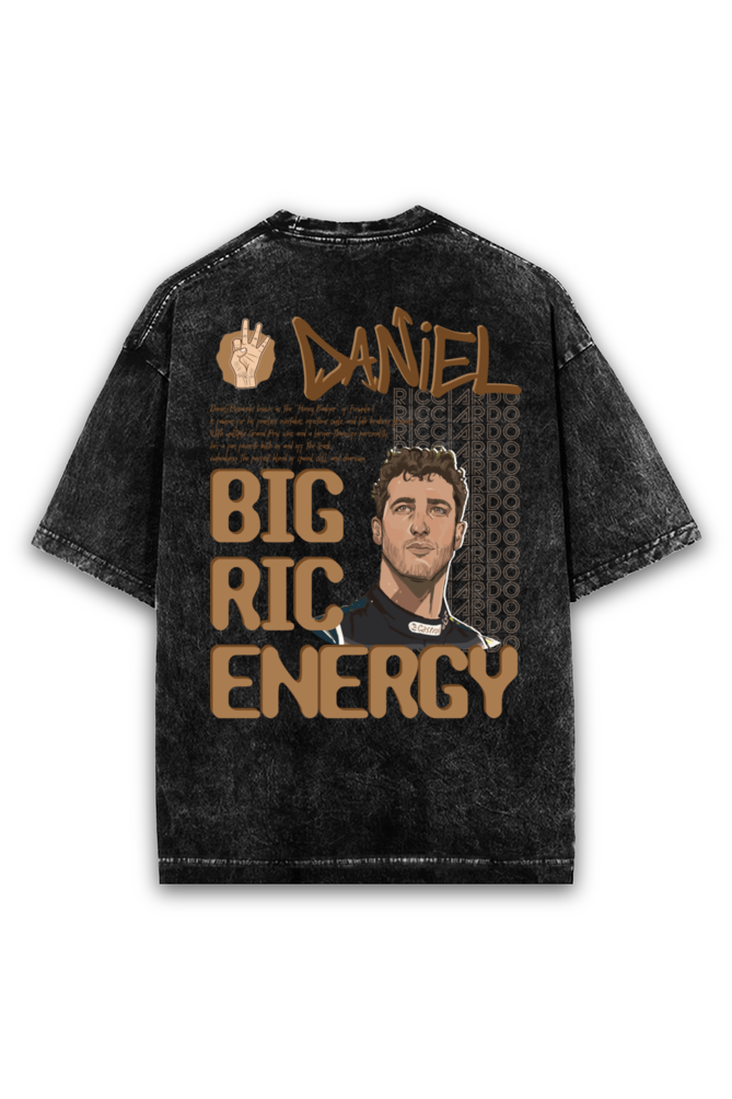 Big Ric Energy Daniel Riccardo Acid wash Oversized Tshirt Premium Streetwear by Russtees