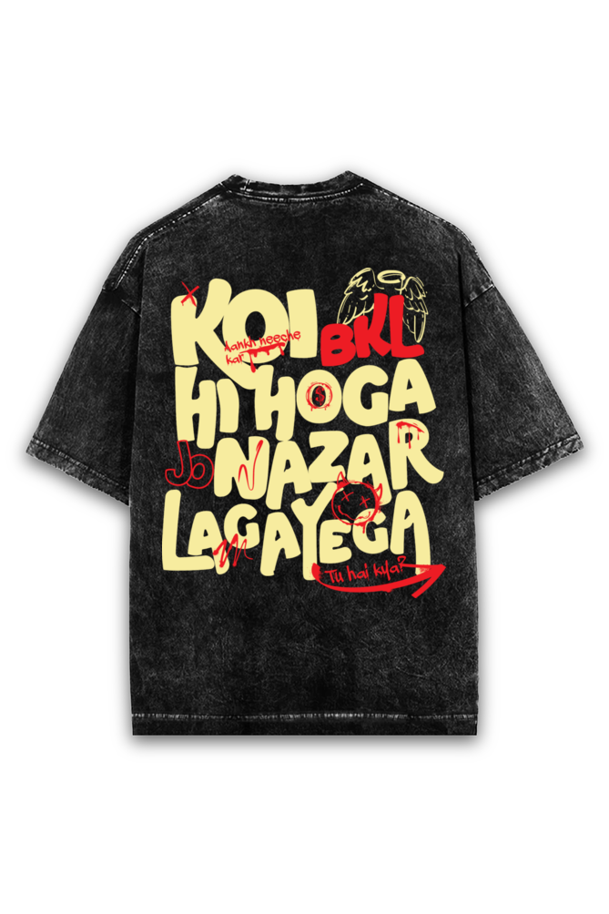 Koi BKL Hi Hoga Acid wash Oversized Tshirt