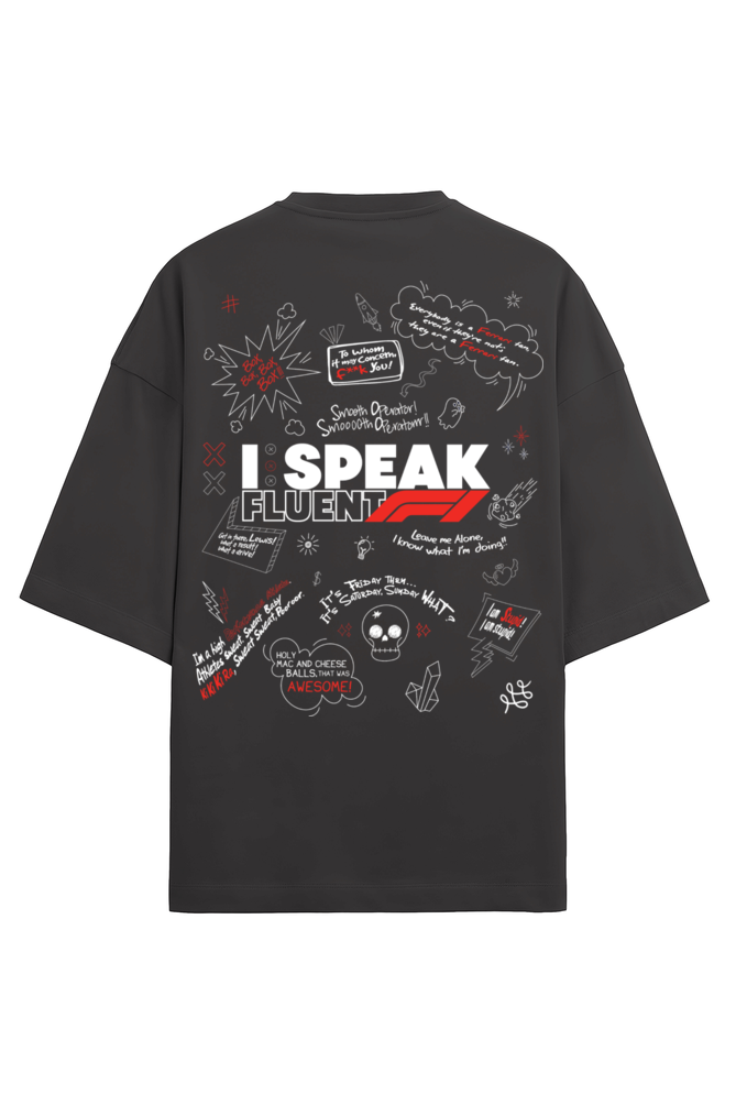 Formula 1 "I Speak Fluent F1" terry oversized tshirt RussTees