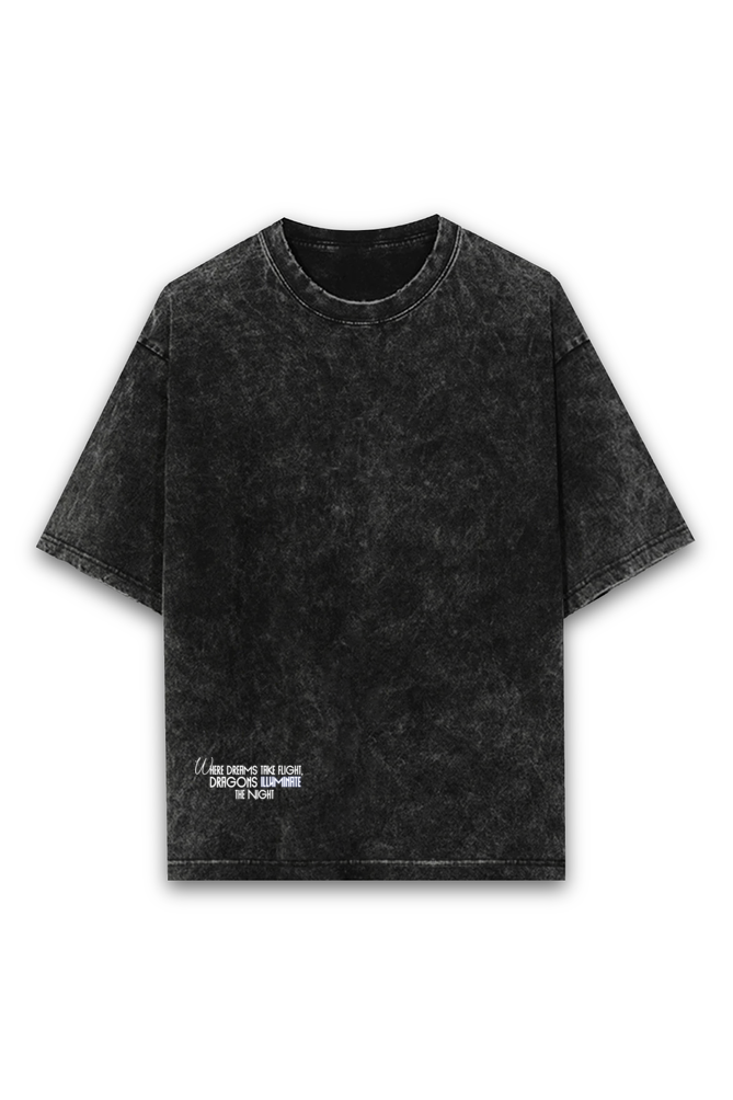 Mythical Dragon Acid wash Oversized Tshirt Premium Streetwear by Russtees