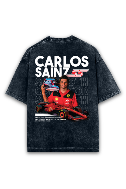 Carlos Sainz Acid wash Oversized Tshirt Premium Streetwear by Russtees