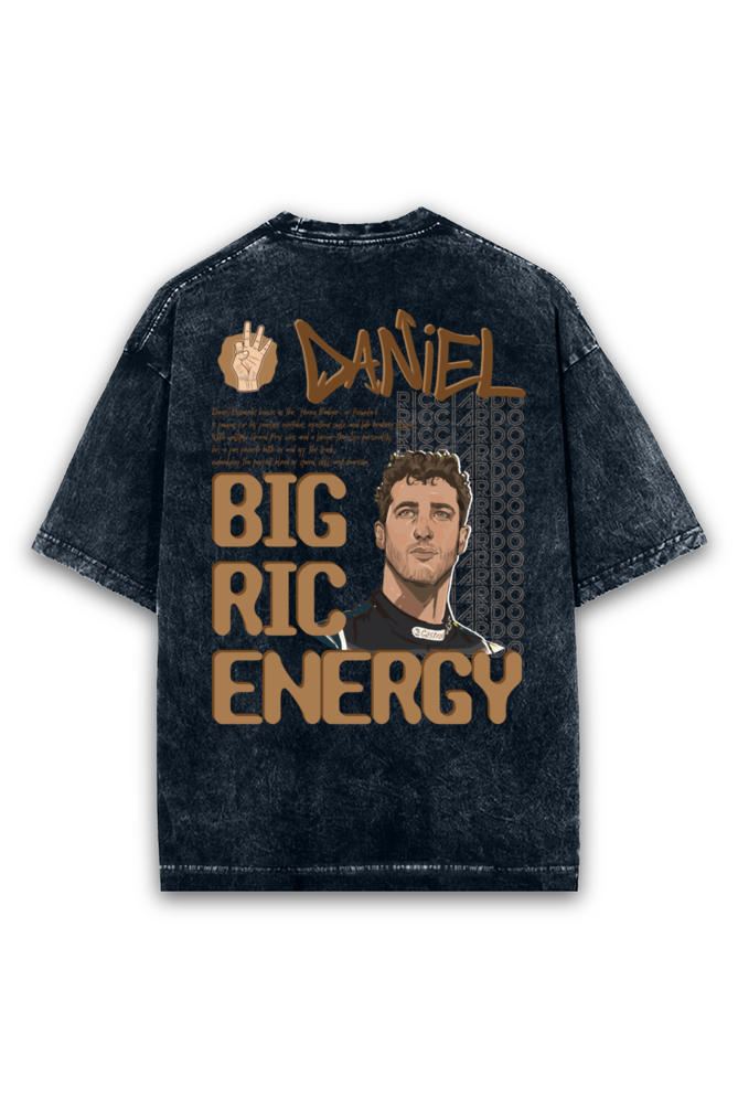 Big Ric Energy Daniel Riccardo Acid wash Oversized Tshirt Premium Streetwear by Russtees