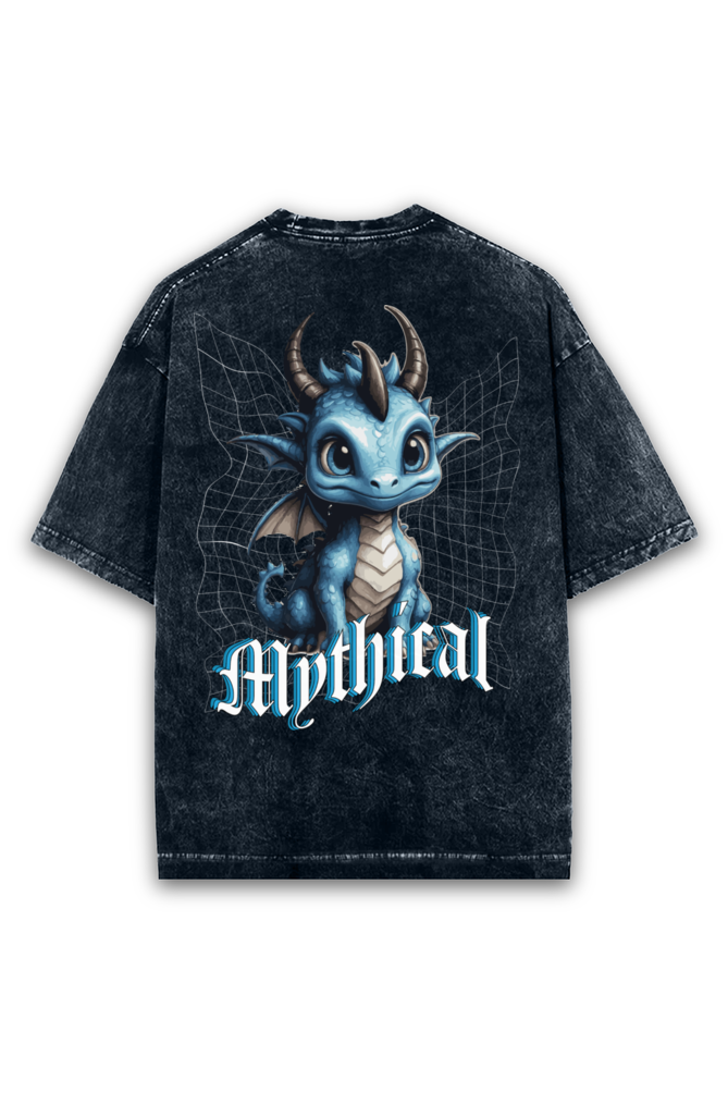 Mythical Dragon Acid wash Oversized Tshirt Premium Streetwear by Russtees
