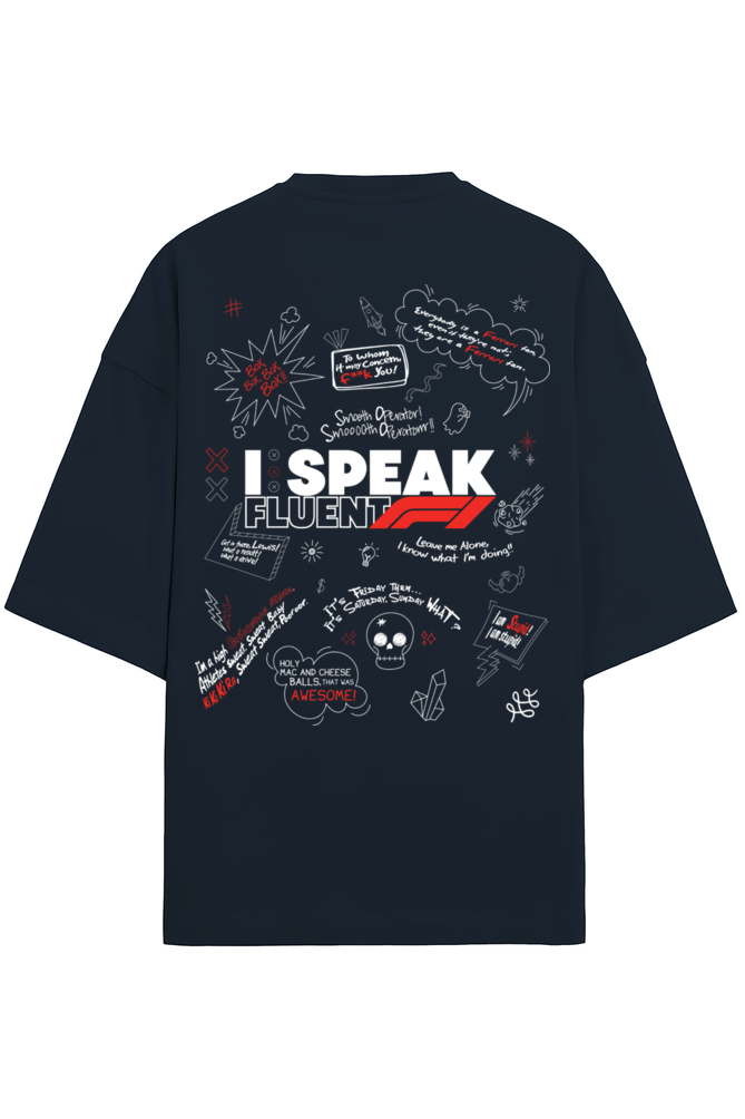 Formula 1 "I Speak Fluent F1" terry oversized tshirt RussTees