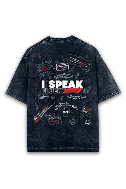 I Speak Fluent F1 Acid Wash Oversized T-Shirt Premium Streetwear by Russtees