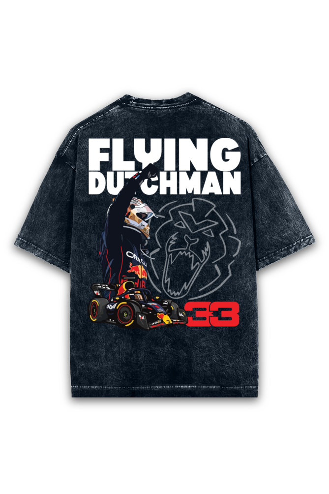 Flying Dutchman Max Verstappen Acid wash Oversized Tshirt Premium Streetwear by Russtees