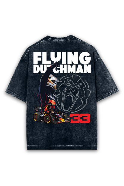 Flying Dutchman Max Verstappen Acid wash Oversized Tshirt Premium Streetwear by Russtees