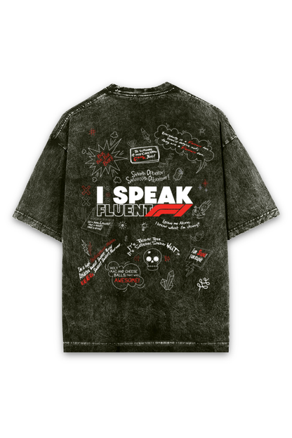 I Speak Fluent F1 Acid Wash Oversized T-Shirt Premium Streetwear by Russtees