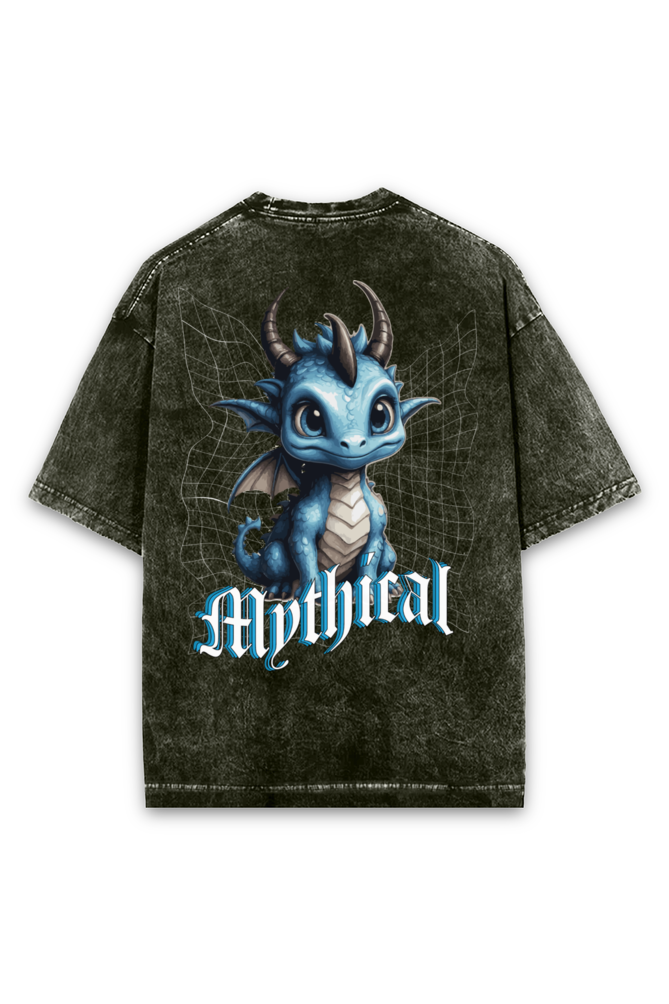 Mythical Dragon Acid wash Oversized Tshirt Premium Streetwear by Russtees