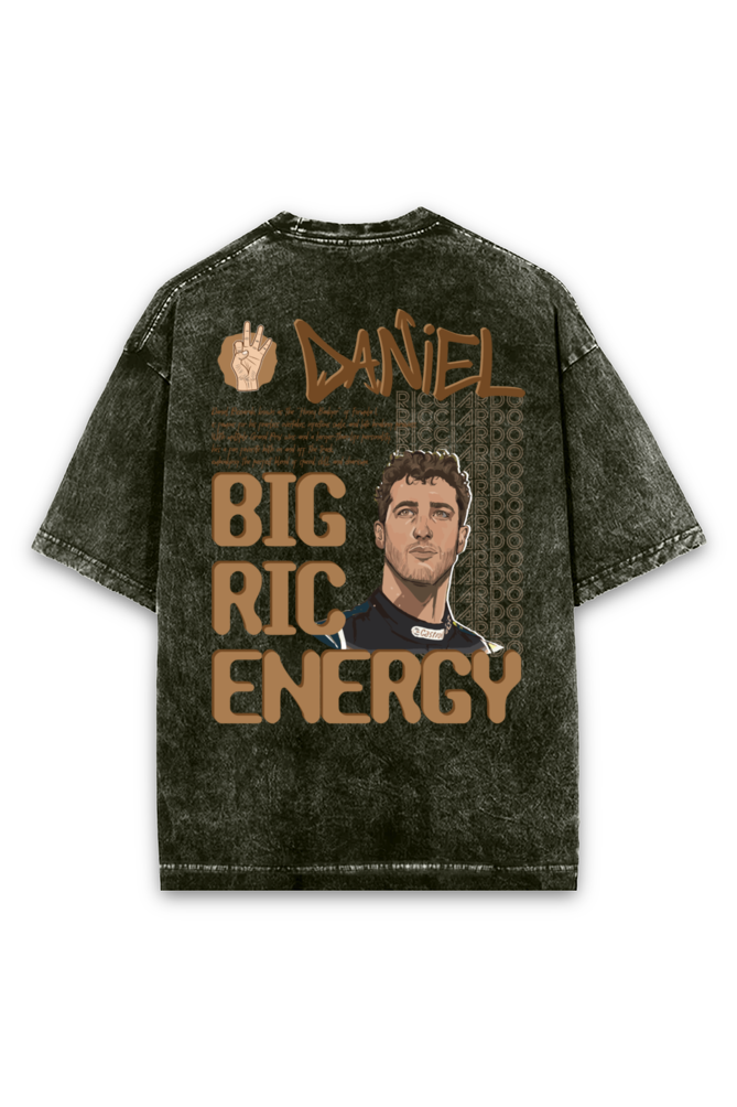 Big Ric Energy Daniel Riccardo Acid wash Oversized Tshirt Premium Streetwear by Russtees