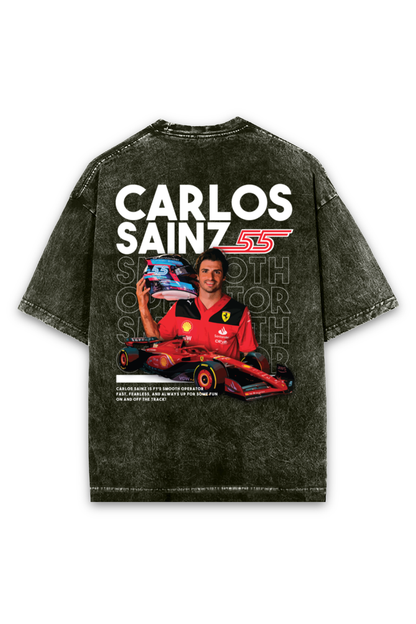 Carlos Sainz Acid wash Oversized Tshirt Premium Streetwear by Russtees