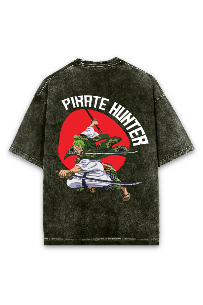 Roronoa Zoro Acid wash Oversized Tshirt Premium Streetwear by Russtees