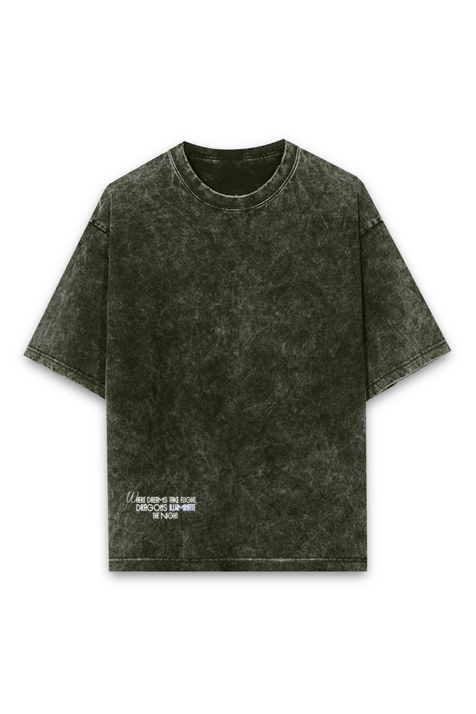 Mythical Dragon Acid wash Oversized Tshirt Premium Streetwear by Russtees