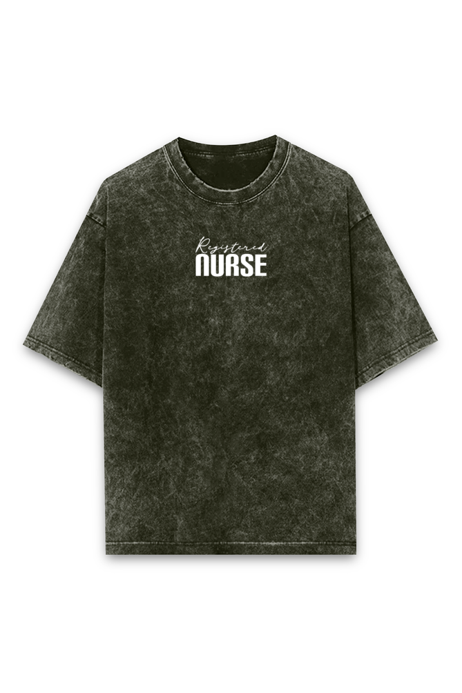 Registered Nurse Chaos Acid wash Oversized Tshirt Premium Streetwear by Russtees