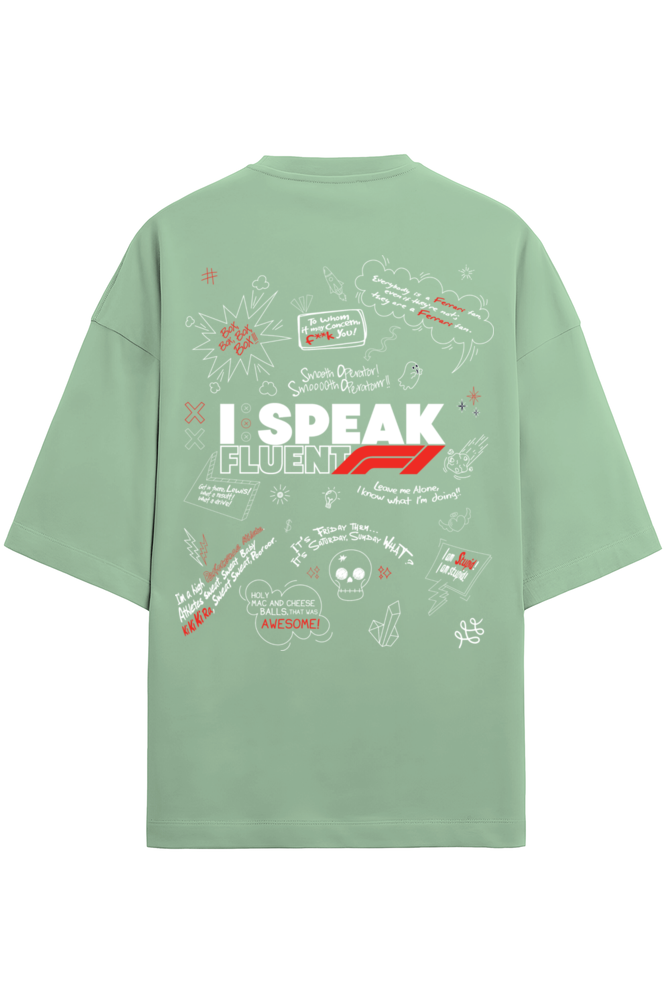Formula 1 "I Speak Fluent F1" terry oversized tshirt RussTees