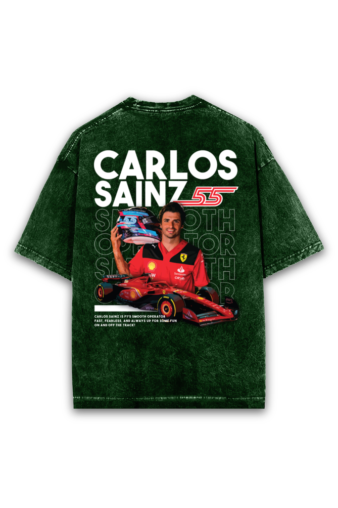 Carlos Sainz Acid wash Oversized Tshirt Premium Streetwear by Russtees