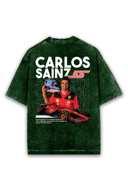 Carlos Sainz Acid wash Oversized Tshirt Premium Streetwear by Russtees