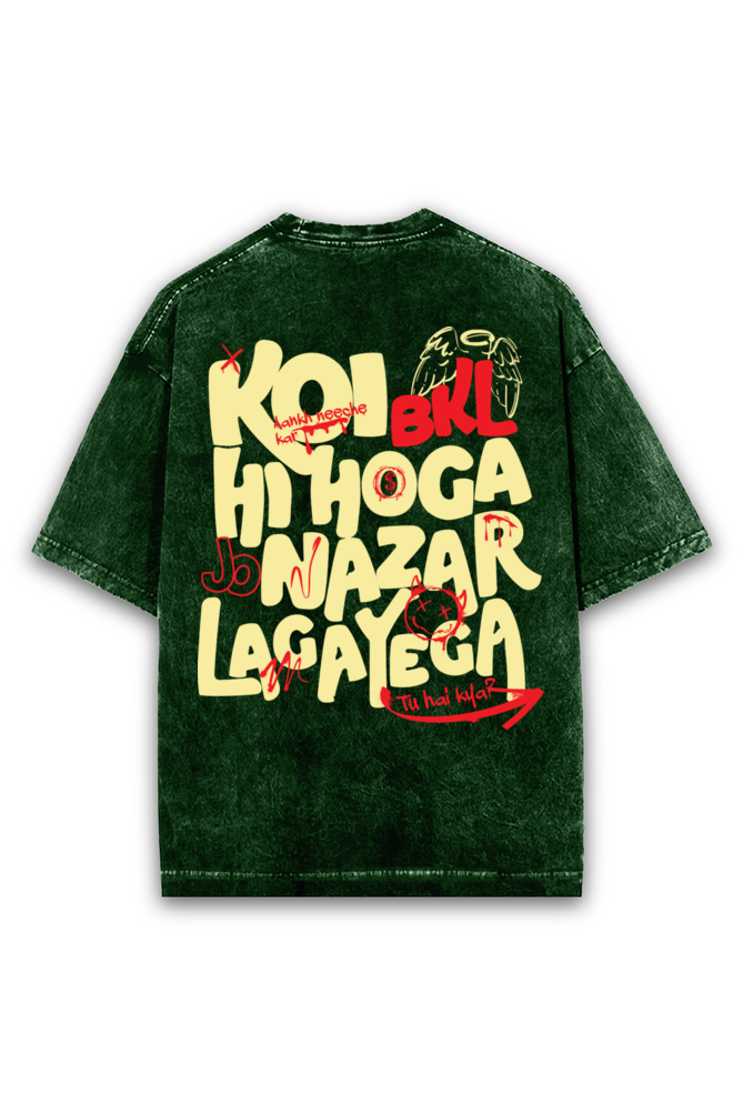 Koi BKL Hi Hoga Acid wash Oversized Tshirt