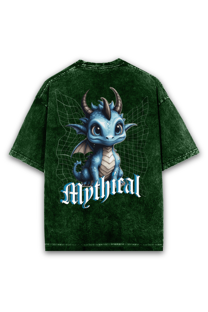 Mythical Dragon Acid wash Oversized Tshirt Premium Streetwear by Russtees