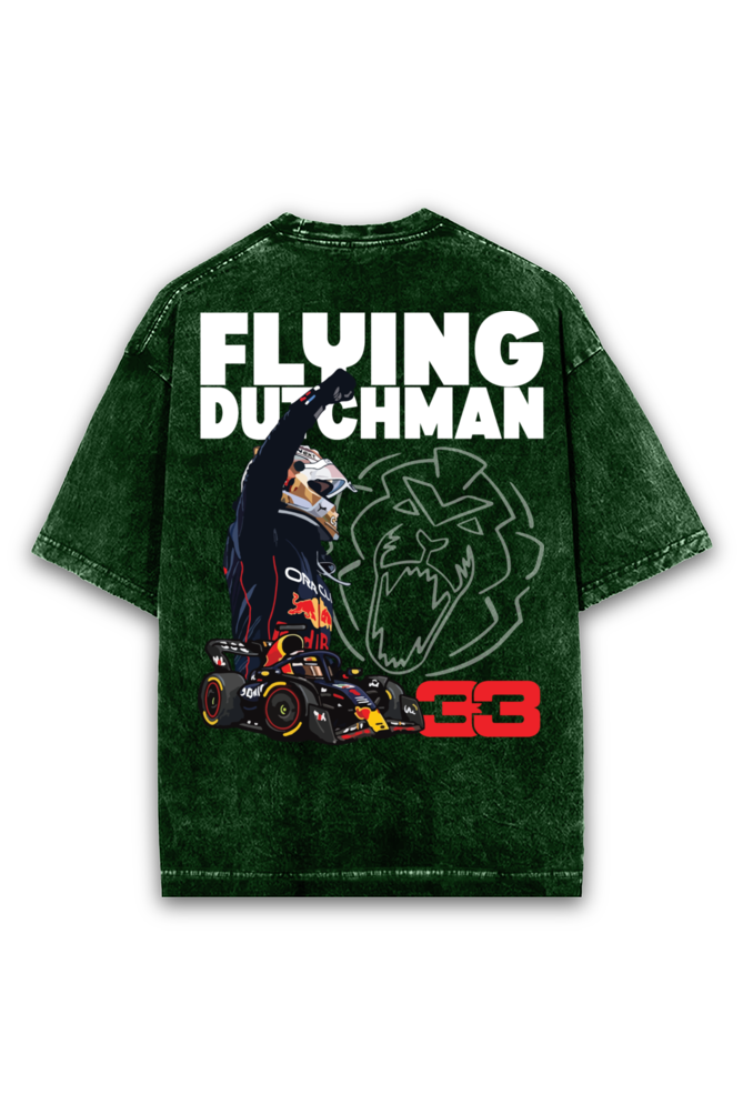 Flying Dutchman Max Verstappen Acid wash Oversized Tshirt Premium Streetwear by Russtees