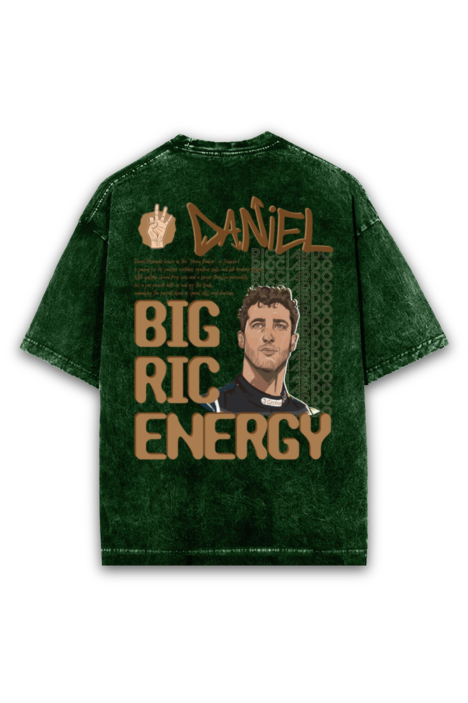 Big Ric Energy Daniel Riccardo Acid wash Oversized Tshirt Premium Streetwear by Russtees