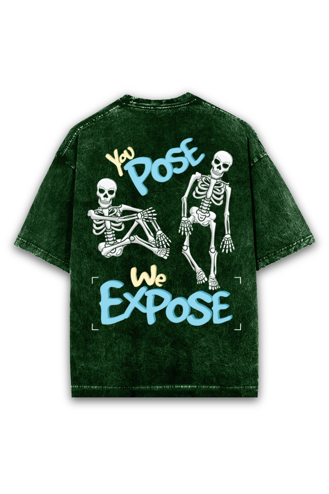 You Pose we Expose Xray Acid wash Oversized Tshirt Premium Streetwear by Russtees