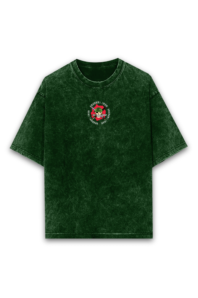 Roronoa Zoro Acid Wash Oversized Tshirt Premium Streetwear by Russtees