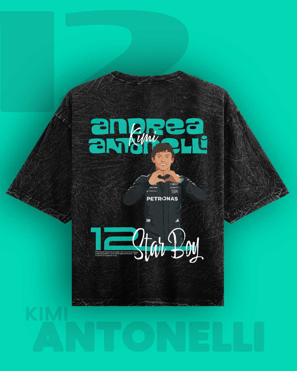 Kimi Antonelli / Star Boy Acid Washed Oversized Tee