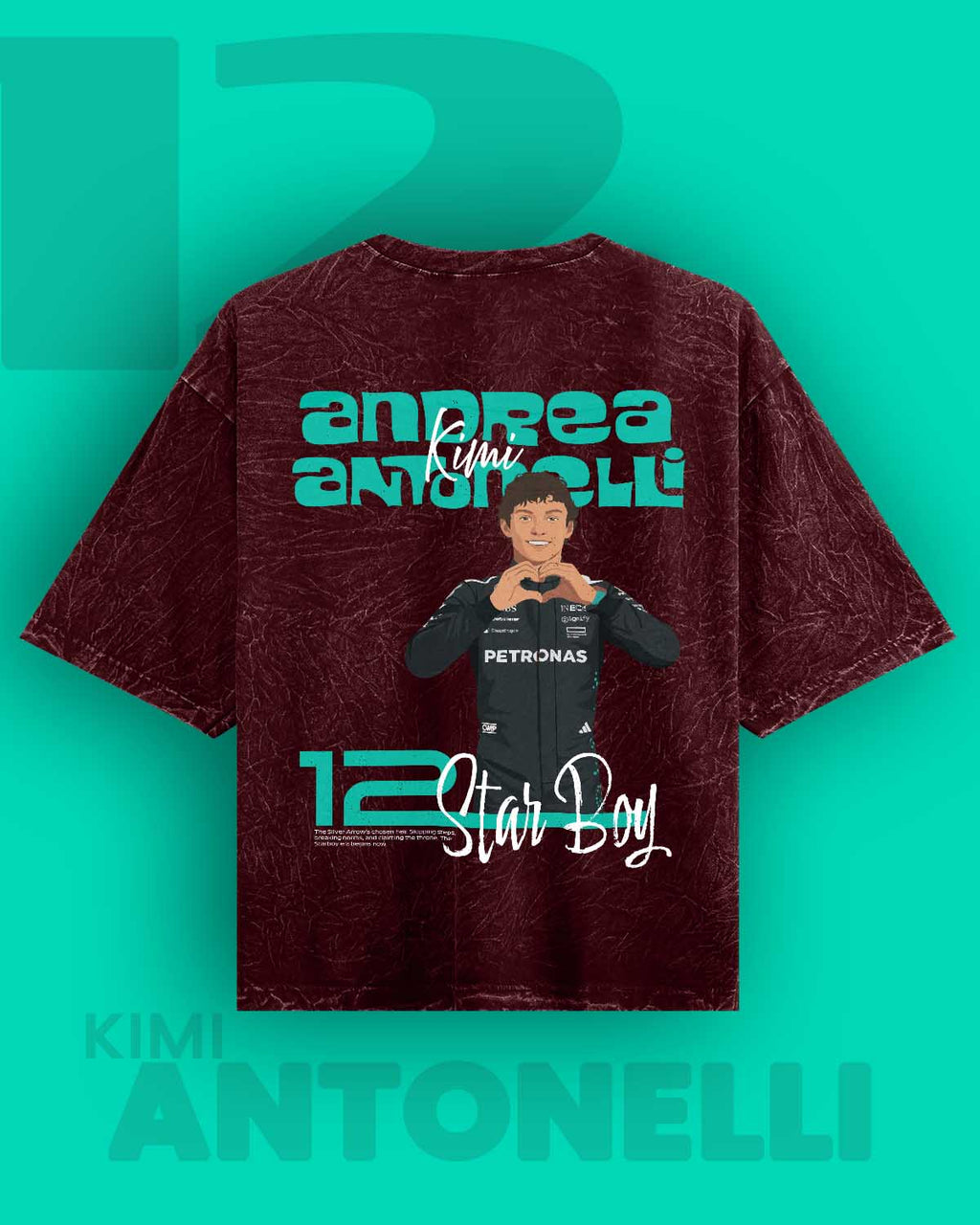 Kimi Antonelli / Star Boy Acid Washed Oversized Tee