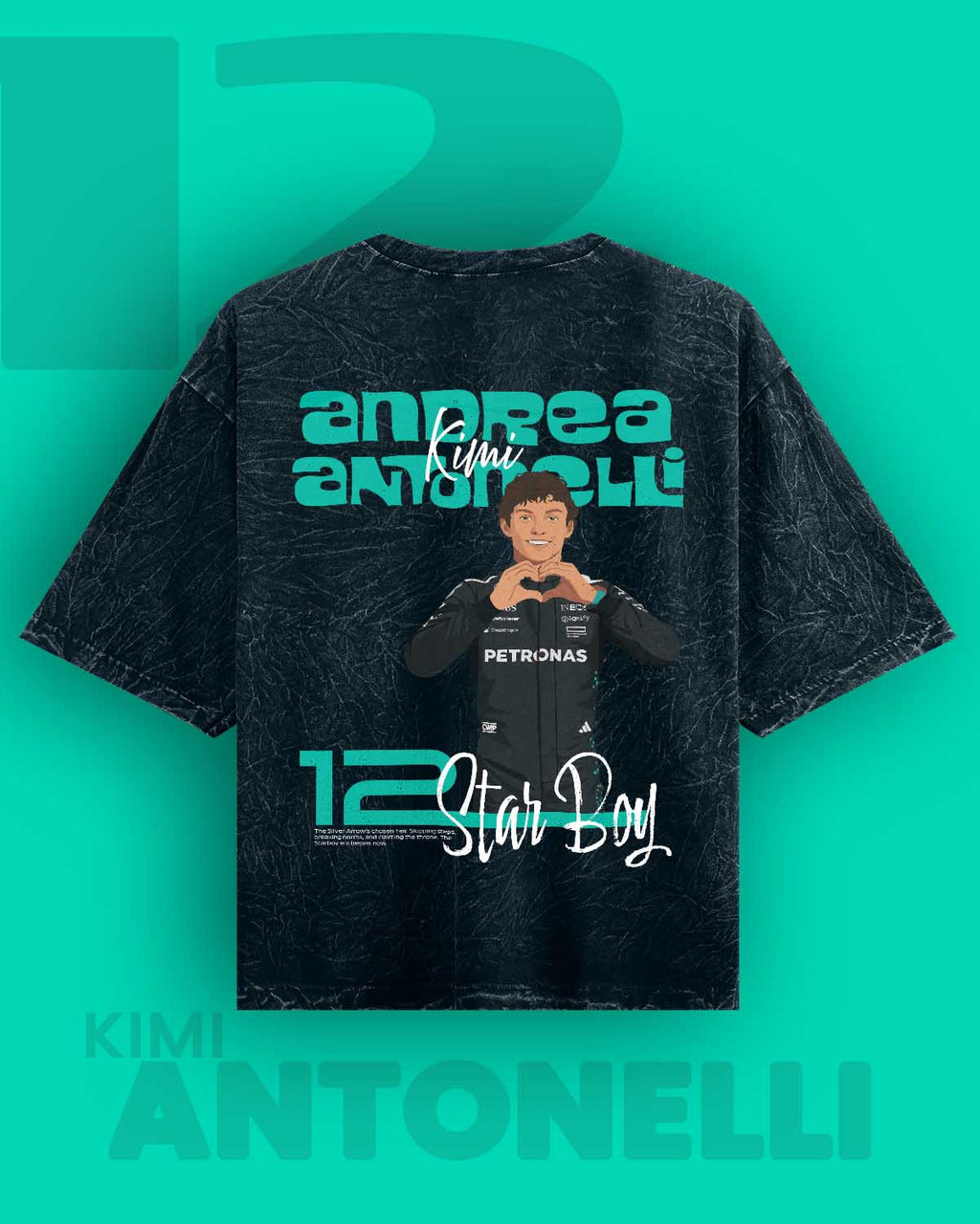 Kimi Antonelli / Star Boy Acid Washed Oversized Tee