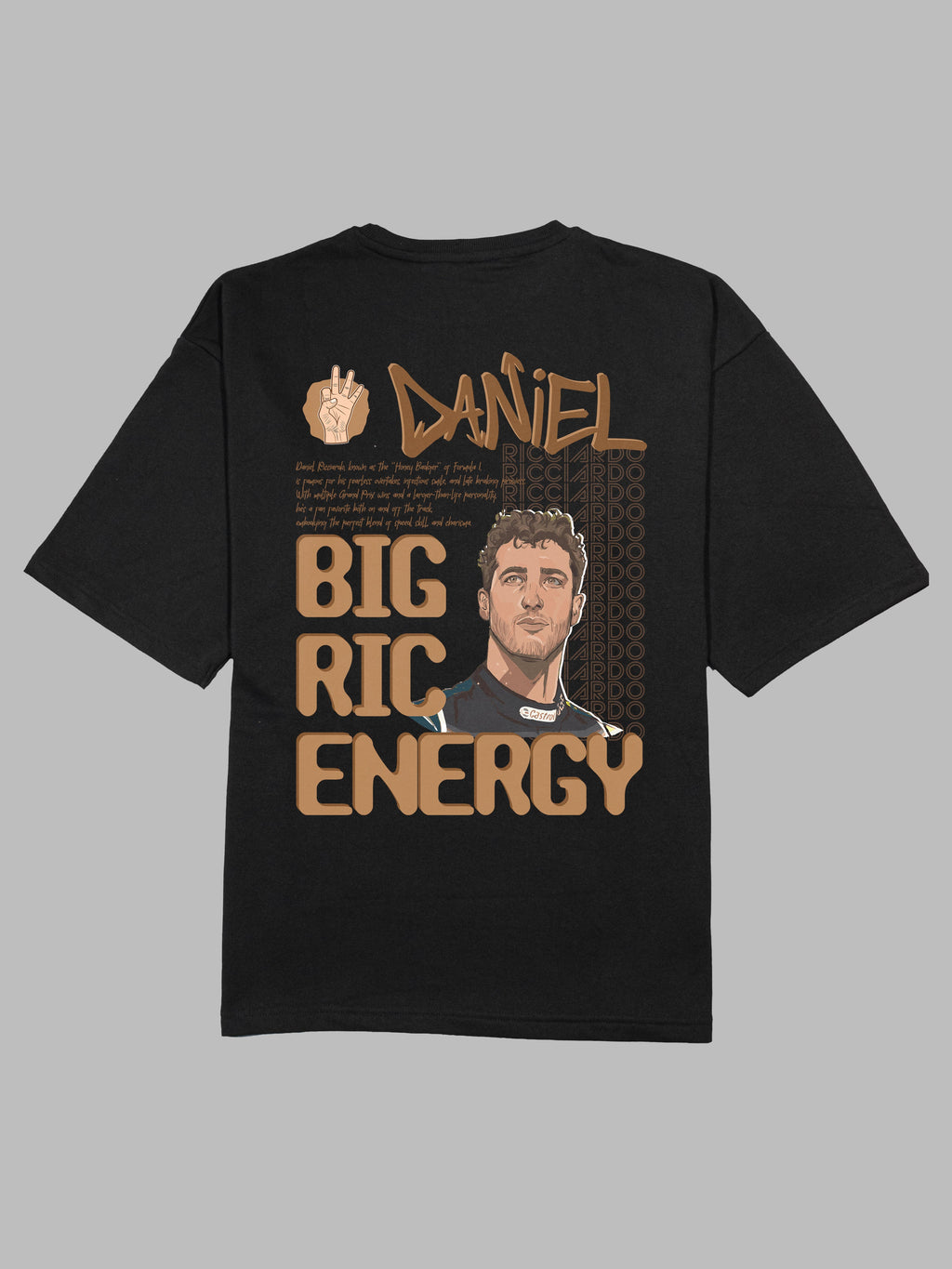 Daniel Ricciardo Big Ric Energy Terry Oversized Tshirt RussTees