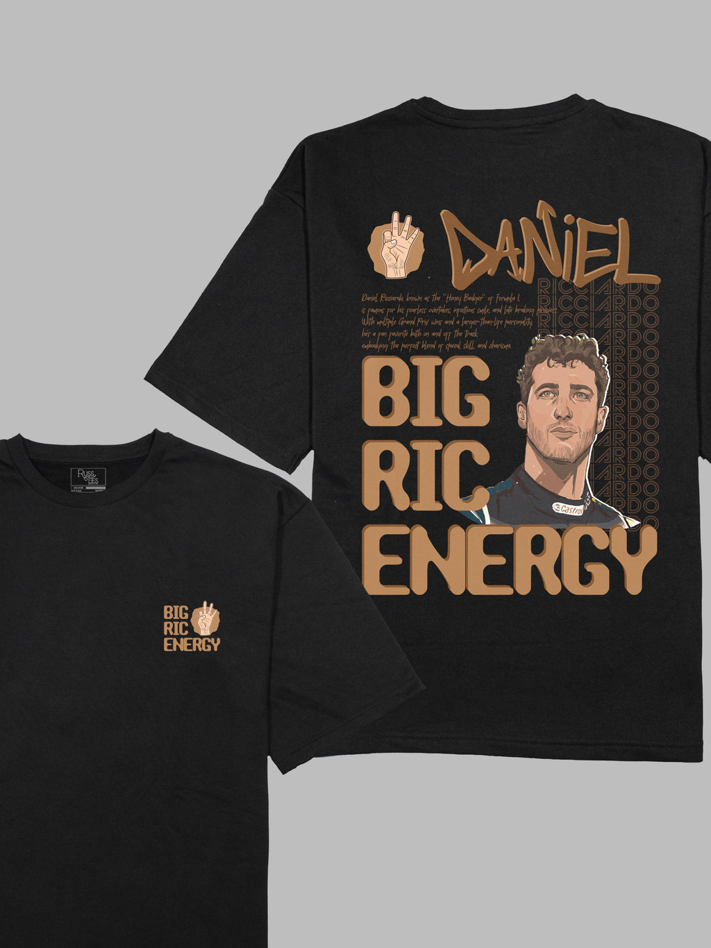 Daniel Ricciardo Big Ric Energy Terry Oversized Tshirt RussTees