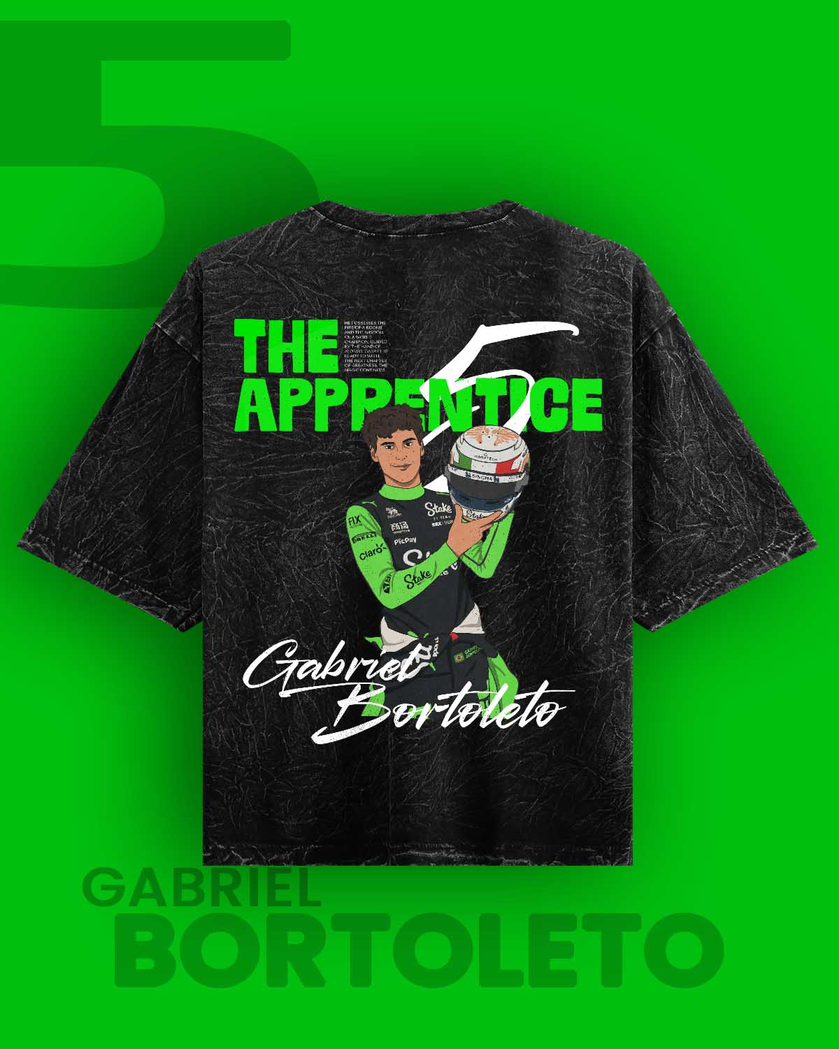 Gabriel Bortoleto Acid Washed Oversized Tee