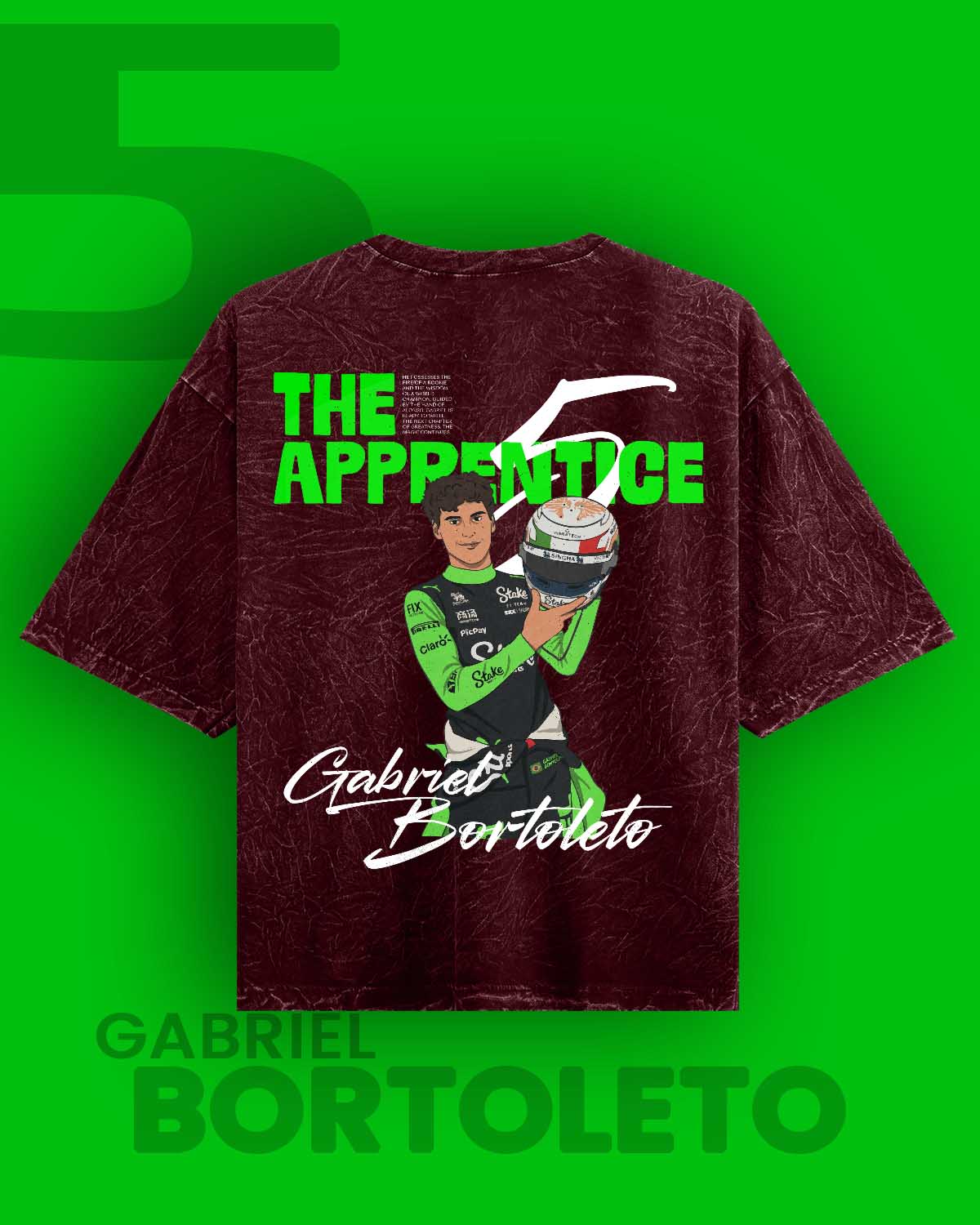 Gabriel Bortoleto Acid Washed Oversized Tee