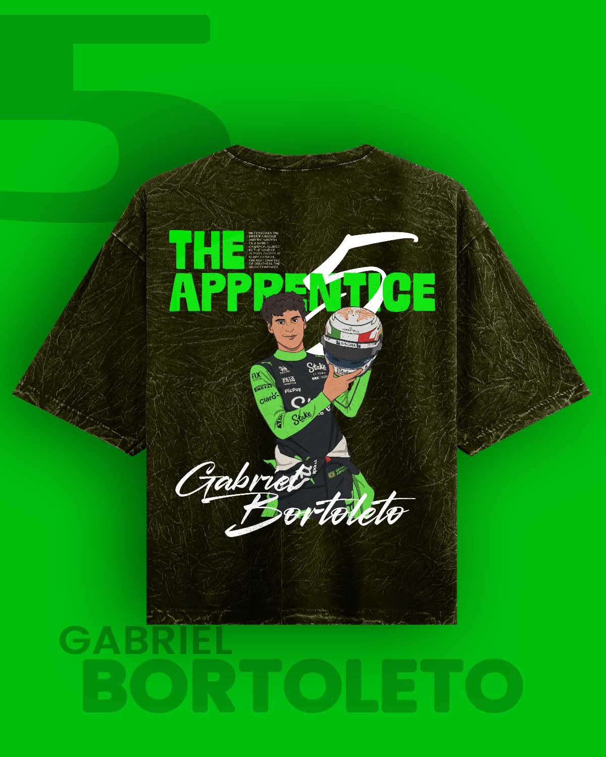 Gabriel Bortoleto Acid Washed Oversized Tee