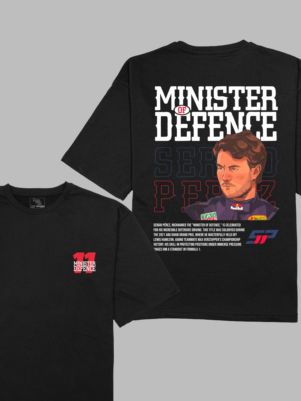 Checo Perez Minister of Defence Terry Oversized Tshirt RussTees