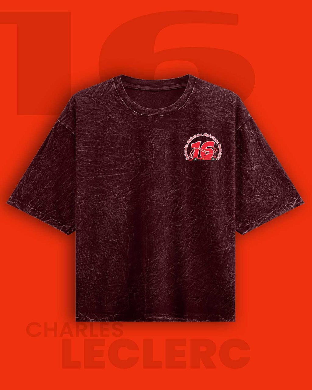 Charles Leclerc Acid Wash Oversized T-Shirt RussTees