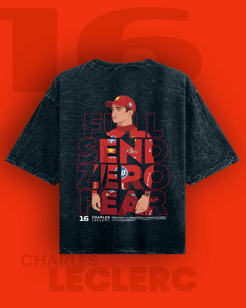 Charles Leclerc / Zero Fear Washed Oversized Tee