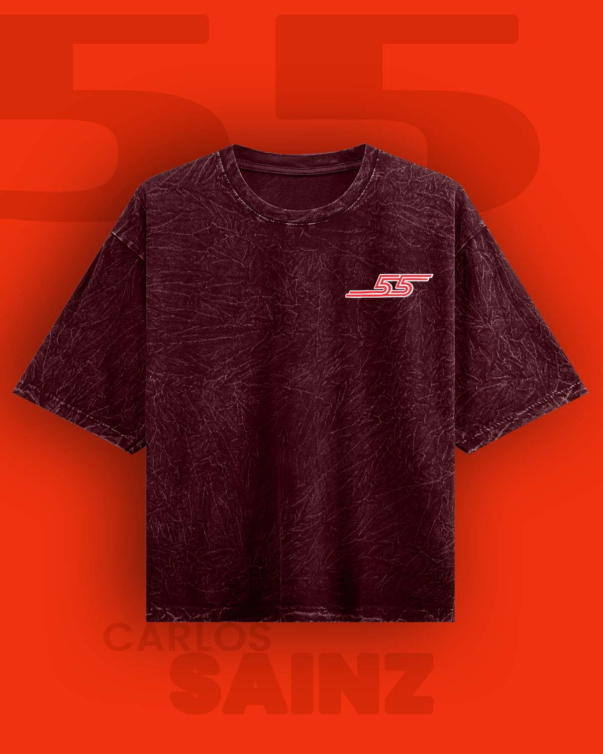 Carlos Sainz Acid wash Oversized Tshirt RussTees